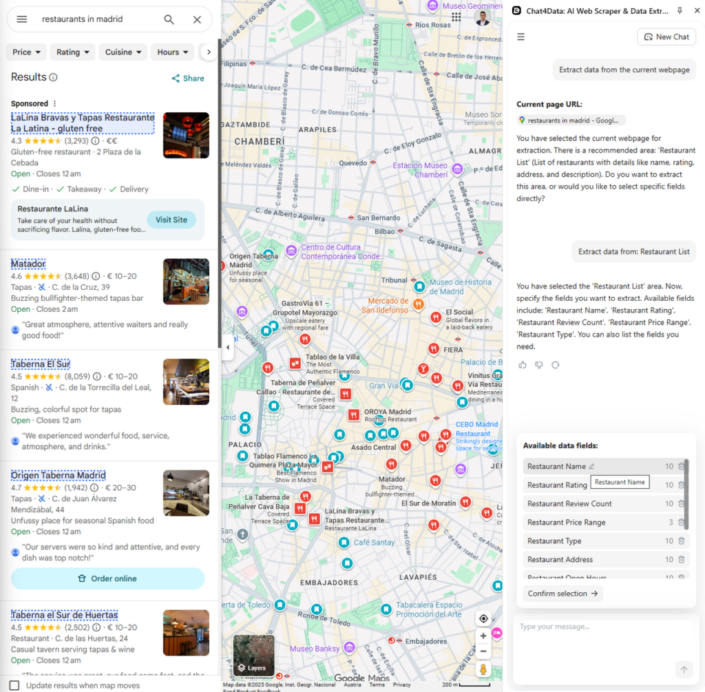 scrape data with chat4data