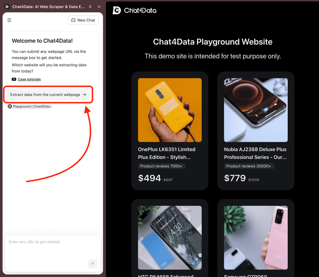use chat4data on any website