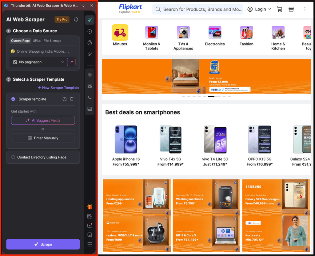 thunderbit interface