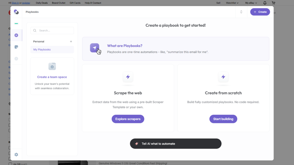 scraping ebay using Bardeen