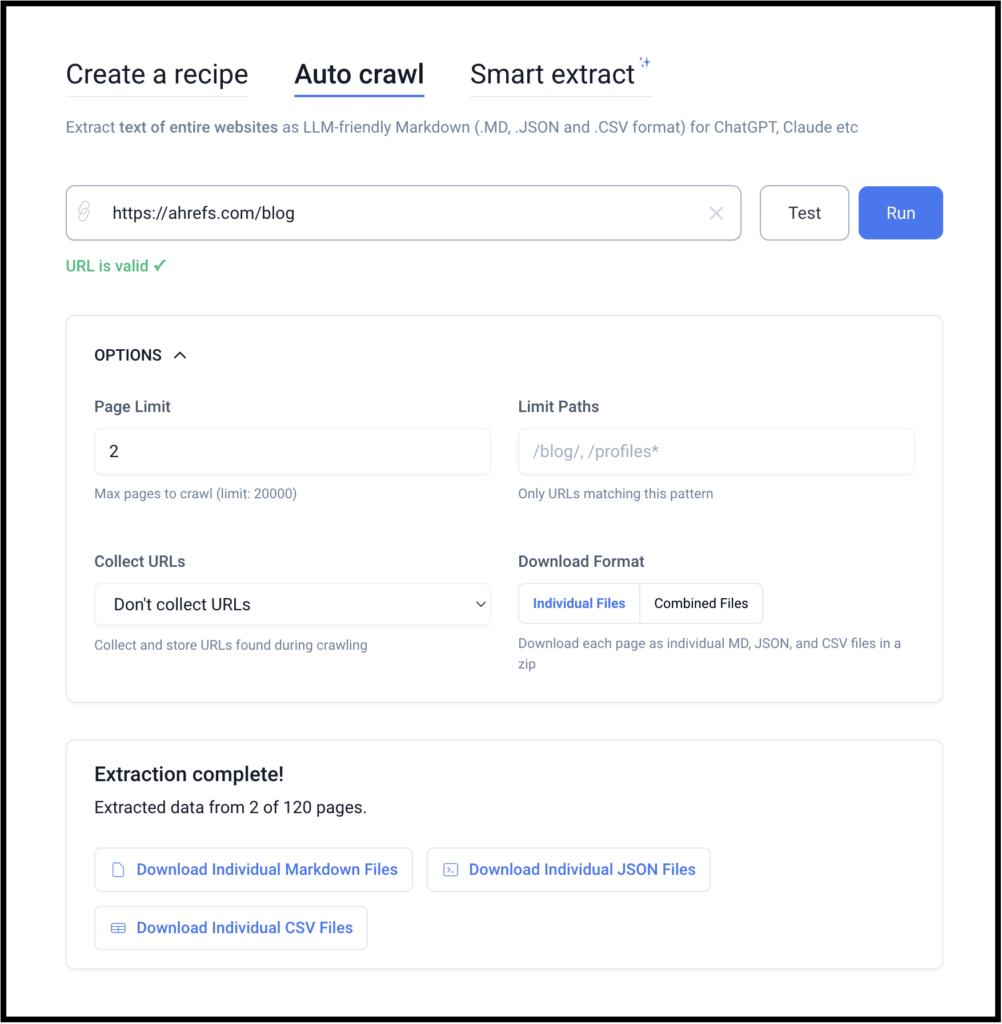 features of simplescraper