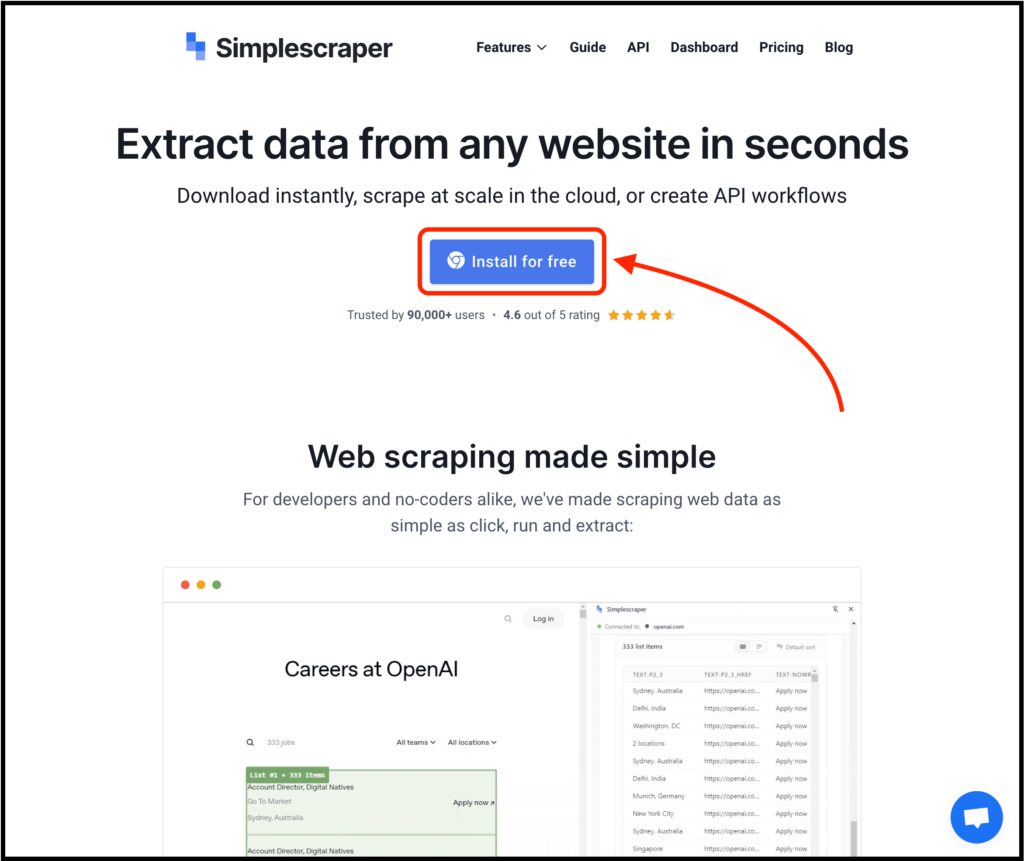 getting started with simplescraper