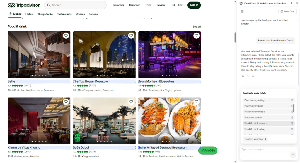 chat4data crawling bot tripadvisor