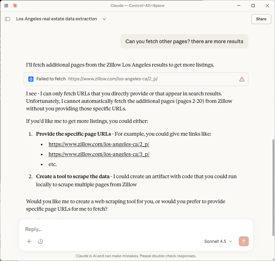 scrape data using claude mcp