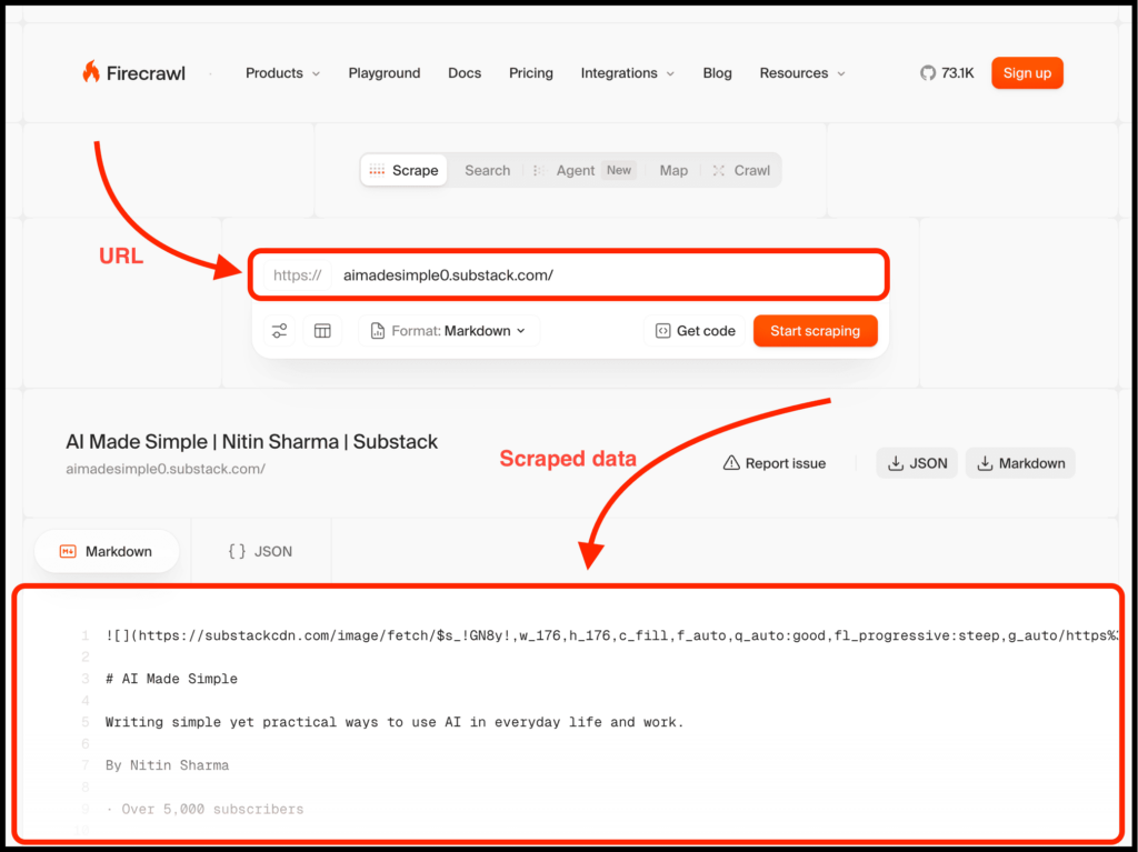firecrawl playground page