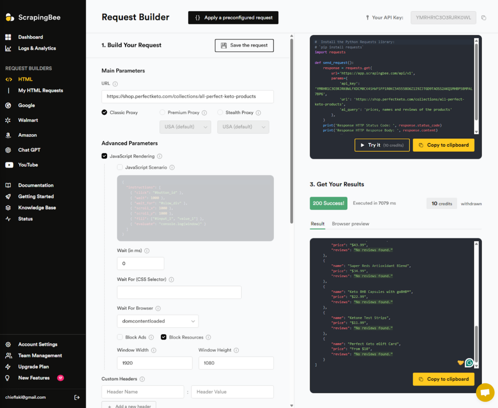 scrapingbee practical tutorial
