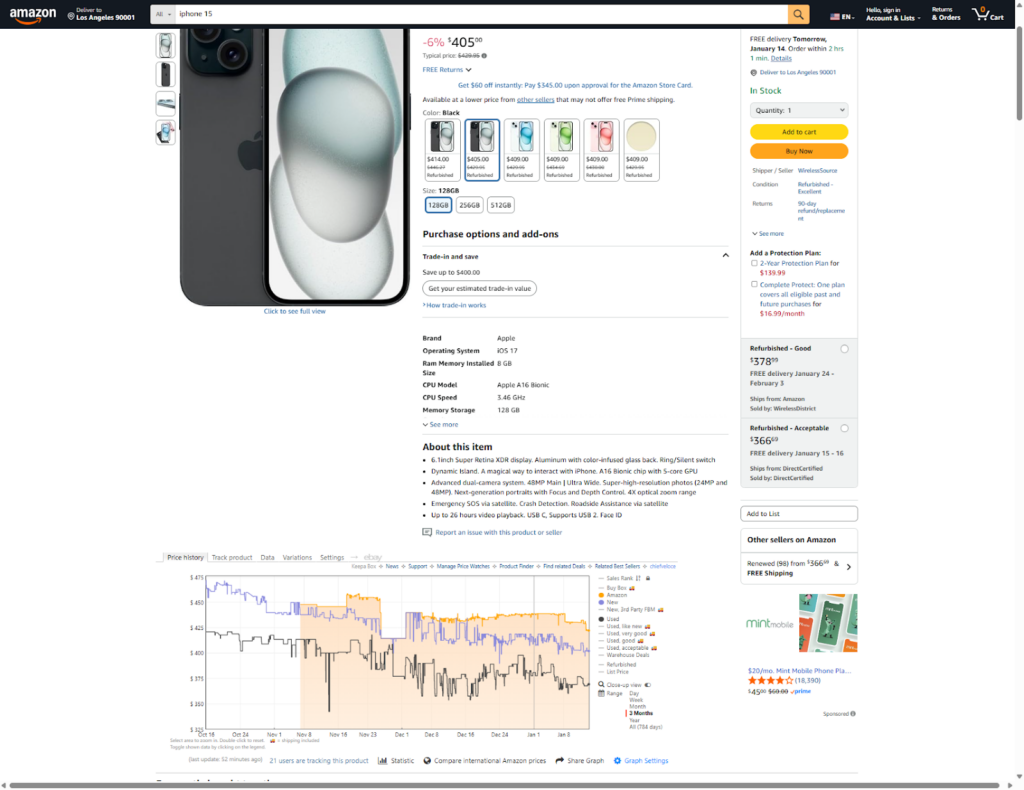 keepa amazon price scraper