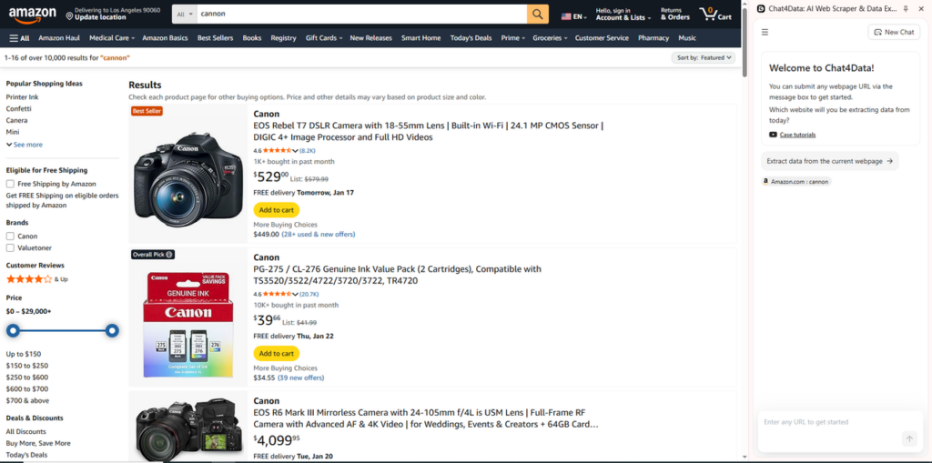 screen scraping with chat4data