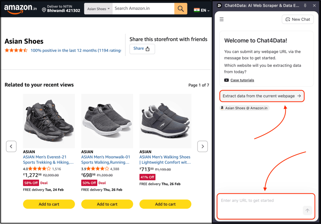 open the chat4data extension