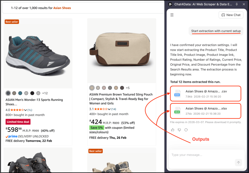 scrape amazon data using chat4data