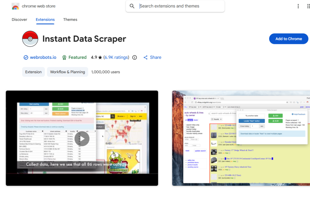 instant data scraper