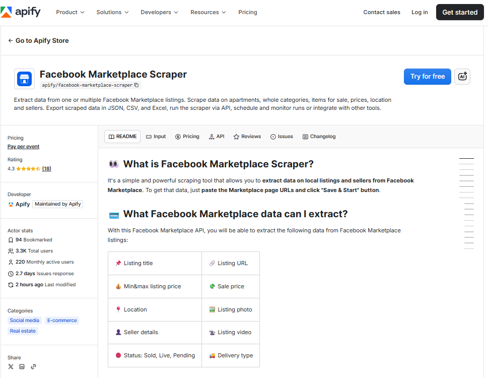 apify facebook marketplace scraper