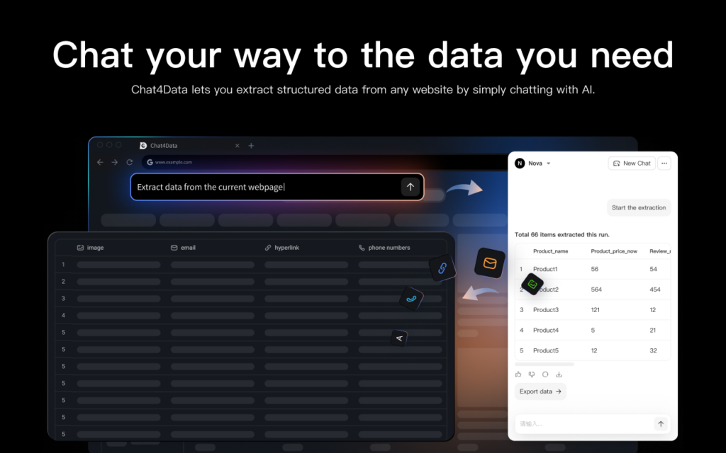 chat4data serp google scraping