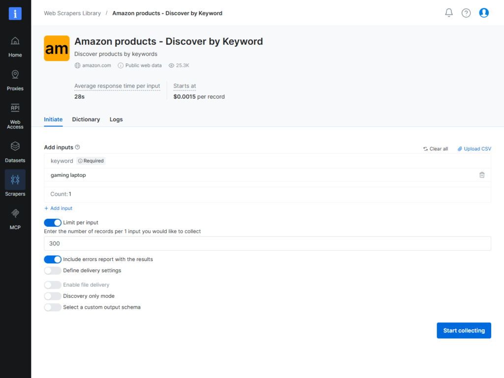 brightdata scraping amazon