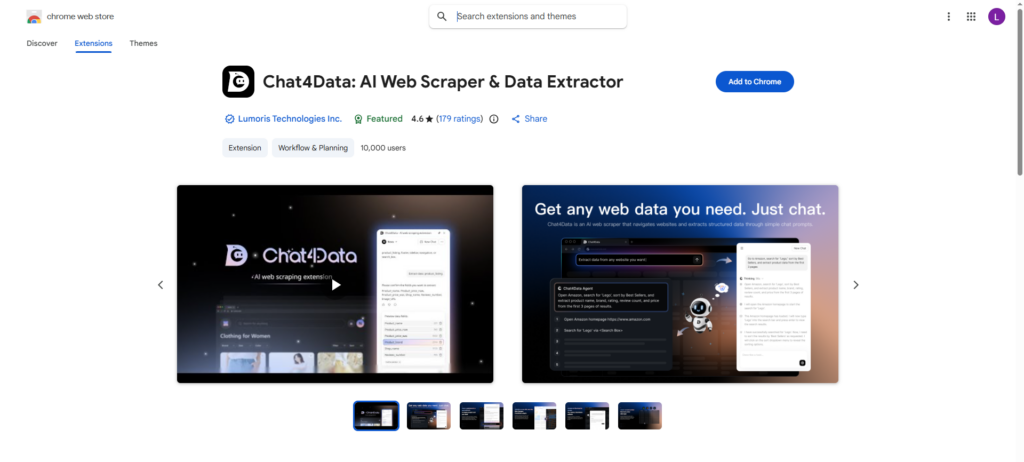 First step to get started with Chat4Data 3.0 - install the Chrome extension