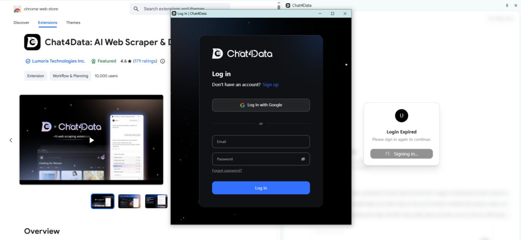 The second step to get started with Chat4Data 3.0-sign up for a free account