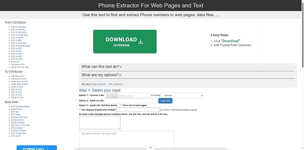 ConvertCSV Phone Extractor