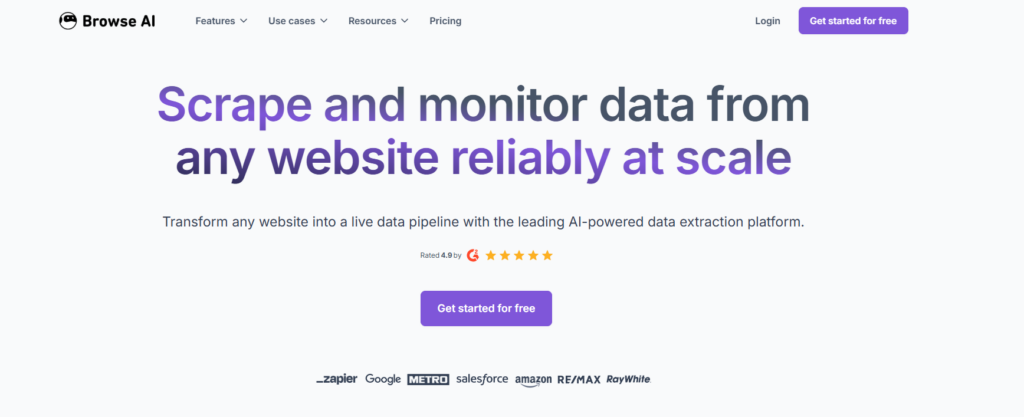 Browse AI: Best for Monitoring Competitors