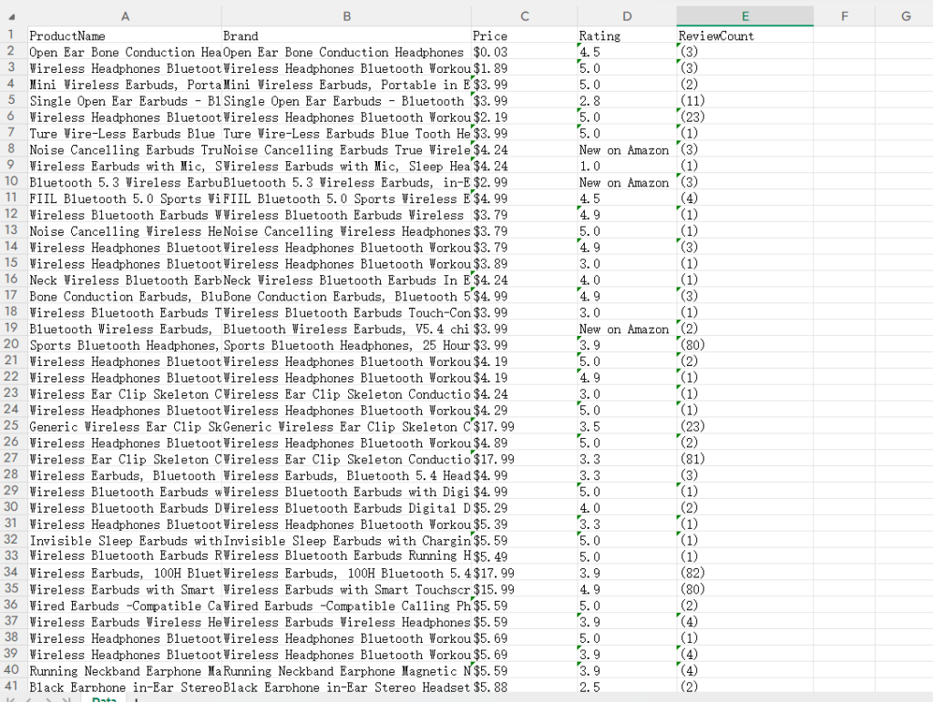 Chat4Data Data Output